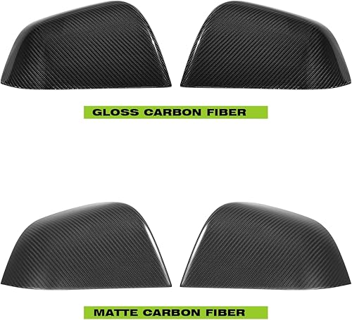 Miniatura 8 de Cubierta de espejo lateral Tesla modelo Y, 2 piezas, cubierta de espejo retrovisor de fibra de carbono real para 2017-2023 Tesla Model Y Tapa de