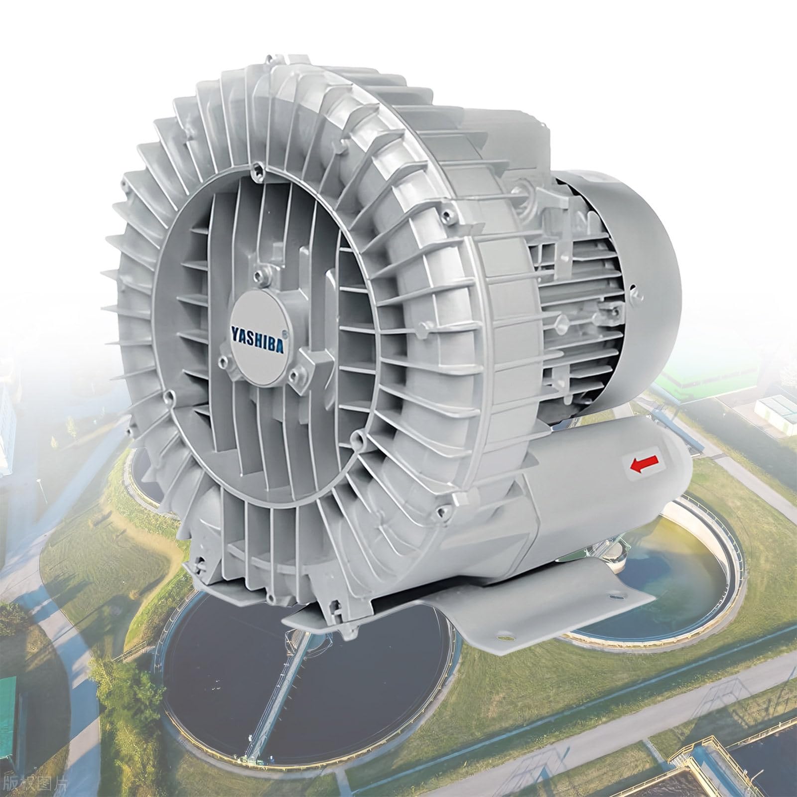 Bomba de Aire Comercial, Soplador de Aire para Acuicultura Hidropónica de Acuarios, Bomba de Aire para Estanque de Pecera, Bomba de Aire para Estanque, Bomba de Aire para Pecera,370W/0.5HP