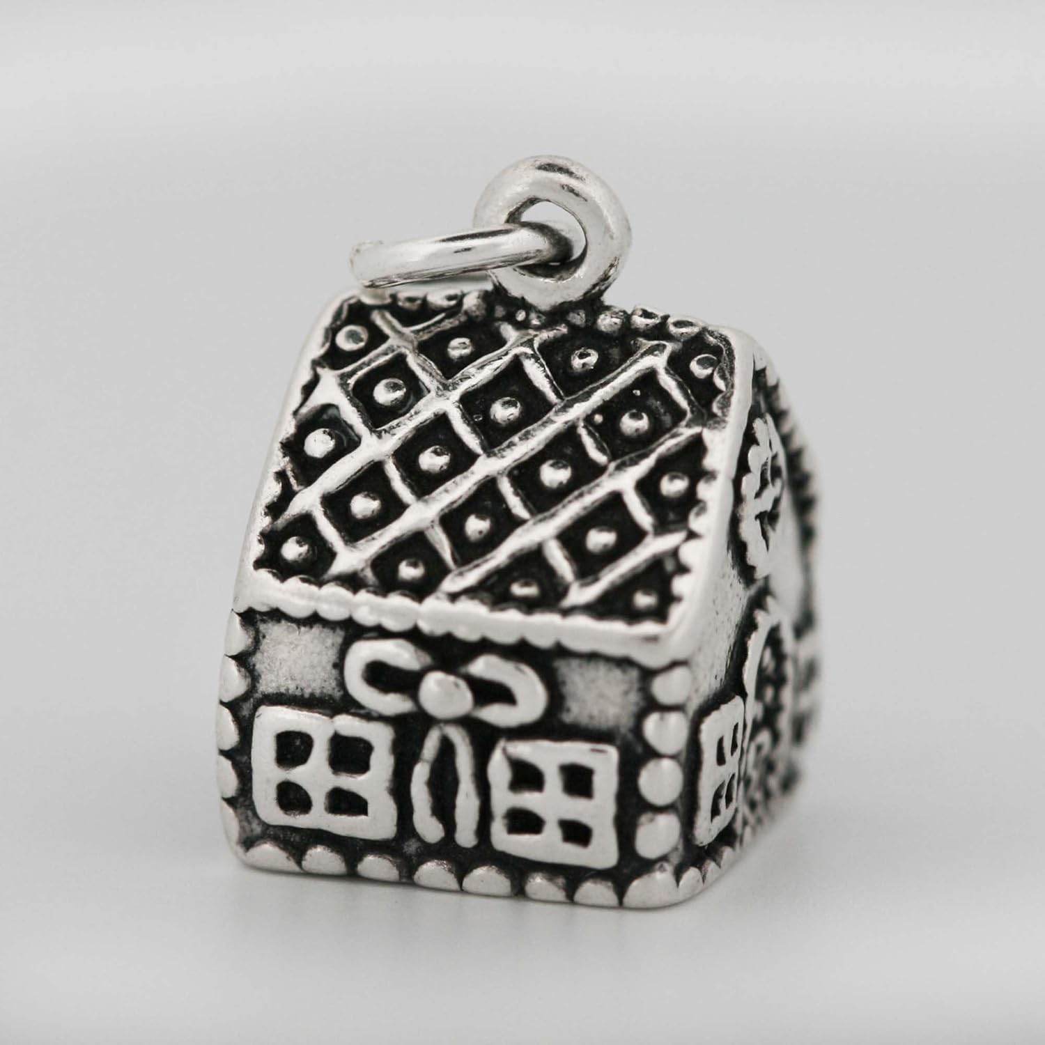 Christmas Gingerbread House 3D 925 Sterling Silver Charm Pendant Bracelet Jewelry Making Supply