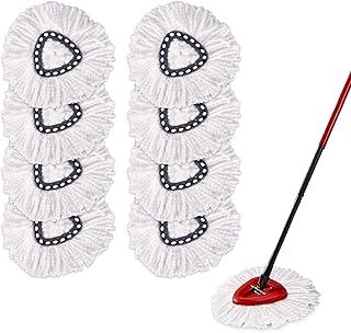 Yision Spin Mop Replacement Heads,100% Microfiber Spin Mop Refills Heads,360Â°Micro Replacement Mop Head for Easy House Cleaning Floor Mopping(8-Pack,White)