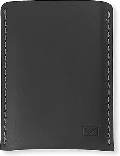 Leather Minimal Card Holder, Minimalist Wallet for Men & Women, Thin Credit Card Holder, Small Business Card Holder, Card Holder Wallet, Front Pocket Card Wallet - Full Protection (Black)