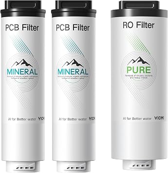 VIOMI M1 1Pc RO Filter and 2 Pcs PCB Filters, Replacement for Viomi Reverse Osmosis Water Filter, Compatible with M1 Mineral Reverse Osmosis System