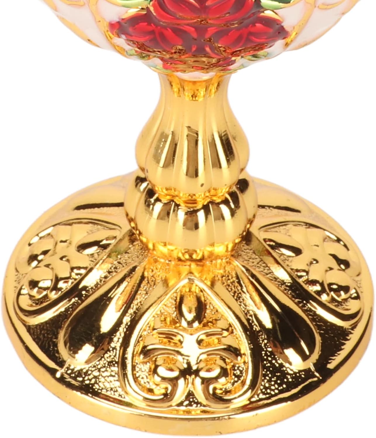 Vintage Embossed Metal Chalice, 4 Inch Zinc Alloy Wine Goblet