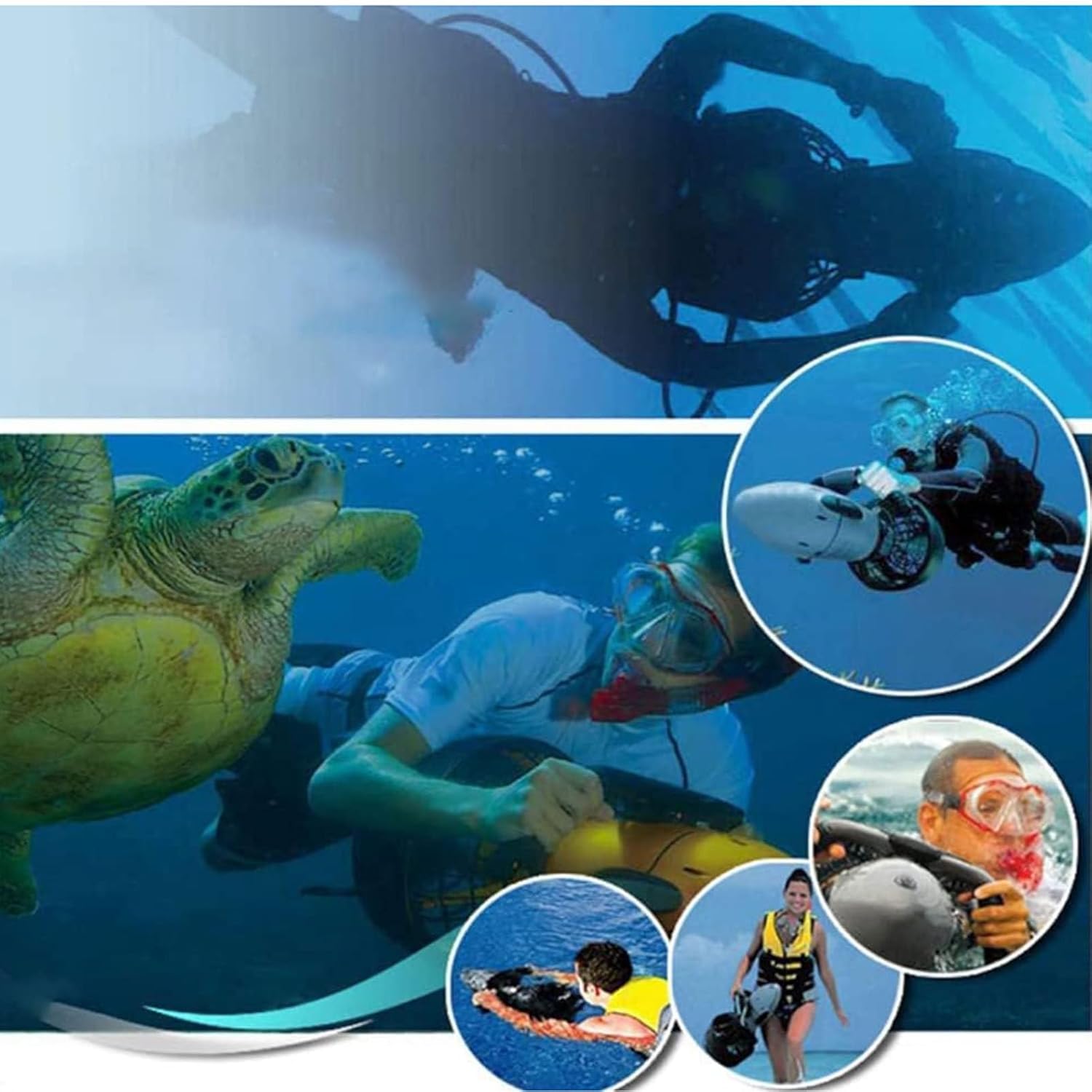 Marino Underwater scooter propulsion propulsion of water submerged water at 500 W battery swimming device with 500 W acid 8 71