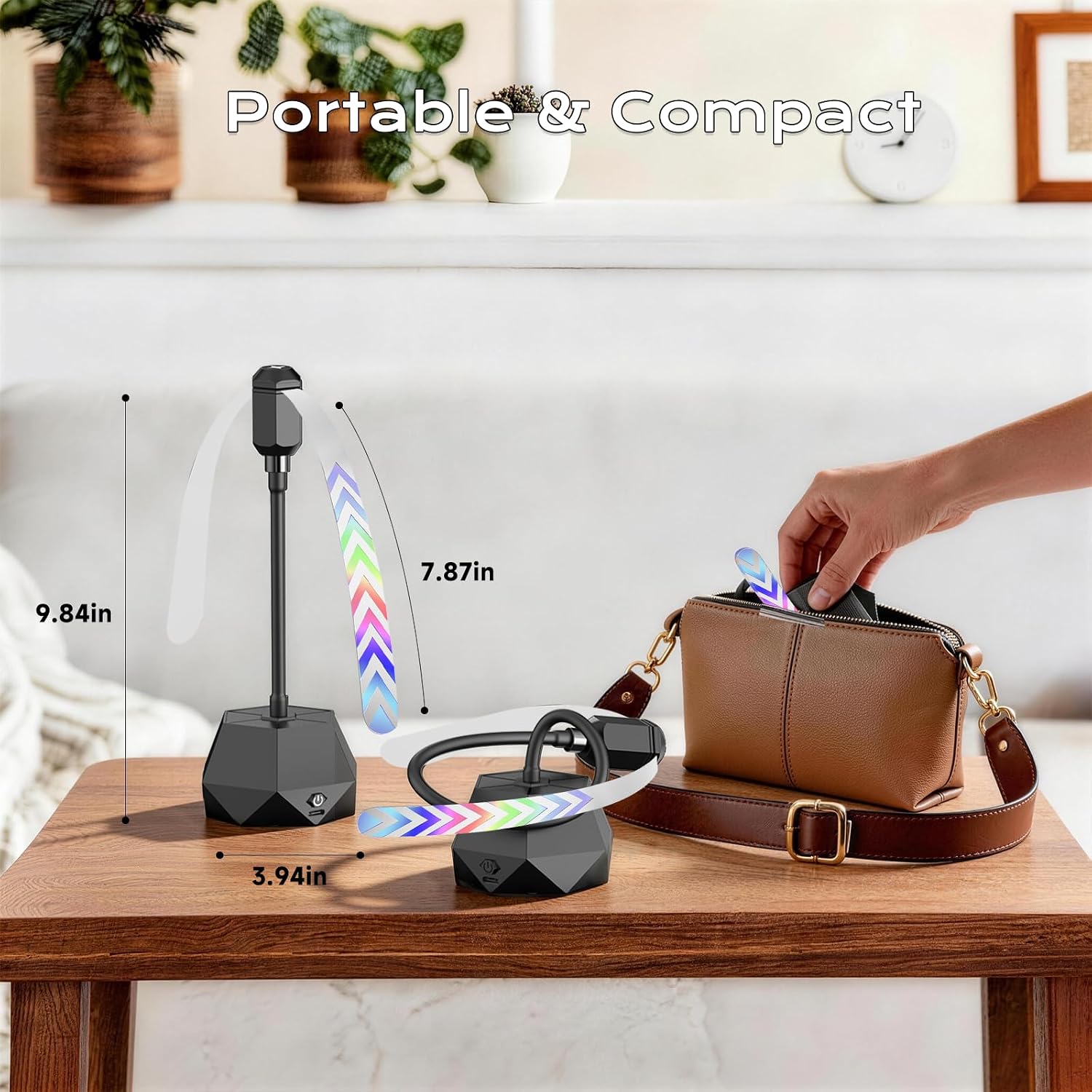 Fly Fans for Tables, 2000mah Rechargeable Fly Fan with 360° Adjustable Direction – Quiet Tabletop Food Fan with Soft Blades, Picnic Fans to Keep Flies Away, Flies Fan for Outdoor Patio