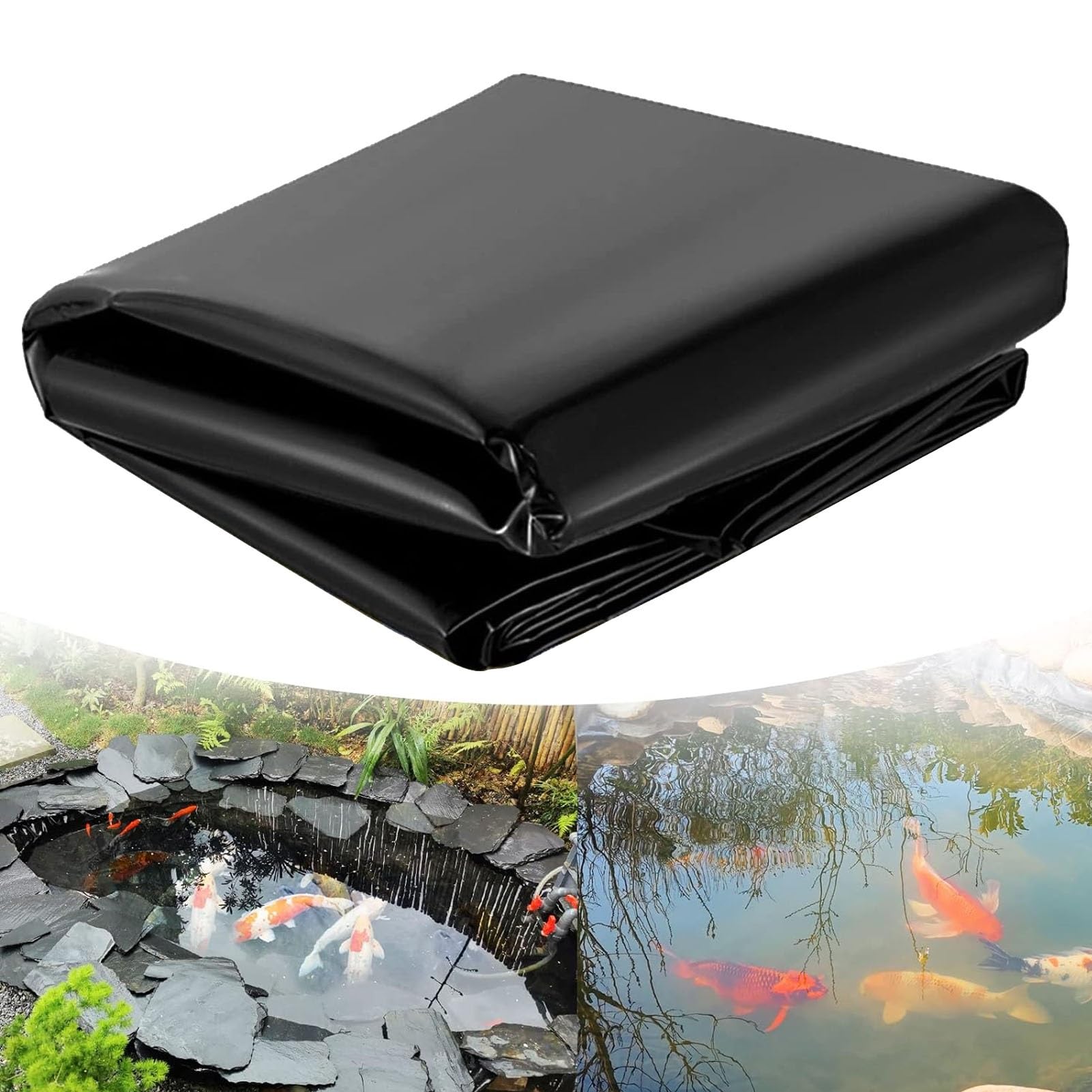 Revestimientos Flexibles para estanques, Impermeables, de HDPE Duradero, para Jardines, Piscinas, Arroyos, Fuentes, cascadas y Jardines al Aire Libre (6 x 10 m [19,7 x 38 pies])