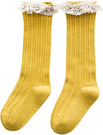 Little Girls Cute Macrame Knee High Tube Socks Cotton Dress Stockings