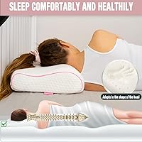 Vista 4 de alkamto Cómoda almohada de espuma viscoelástica para viajes y campamentos, bolsa portátil fácil de llevar, funda de almohada con regulación