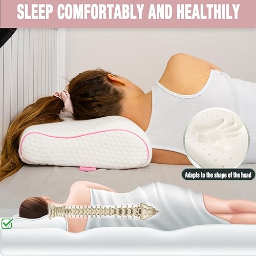 Miniatura 4 de alkamto Cómoda almohada de espuma viscoelástica para viajes y campamentos, bolsa portátil fácil de llevar, funda de almohada con regulación de