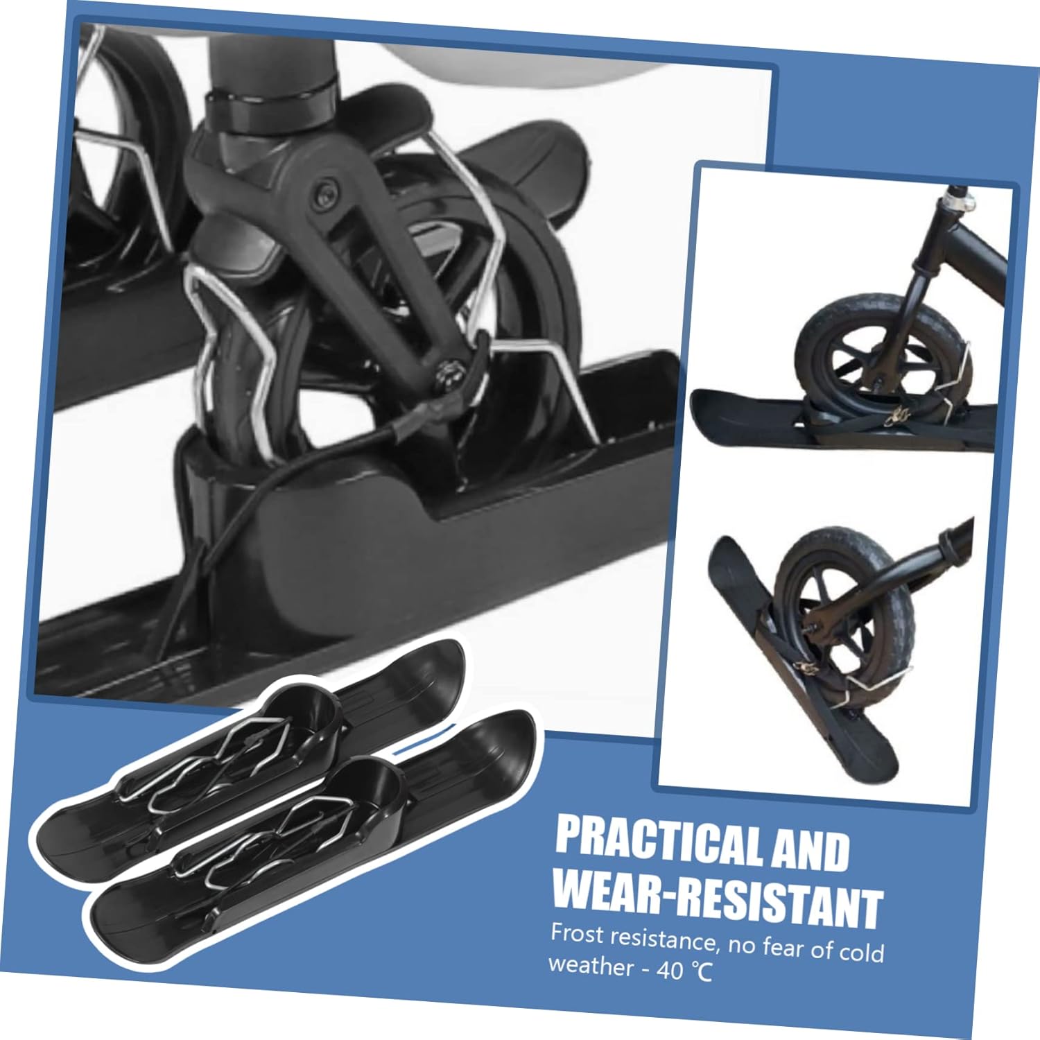 1Set Scooter Ski Sled Easy Installation Winter Scooter Replacement Boards for Balancing Bike Snowboarding Fun Durable Skid Compatible with Electric Scooters