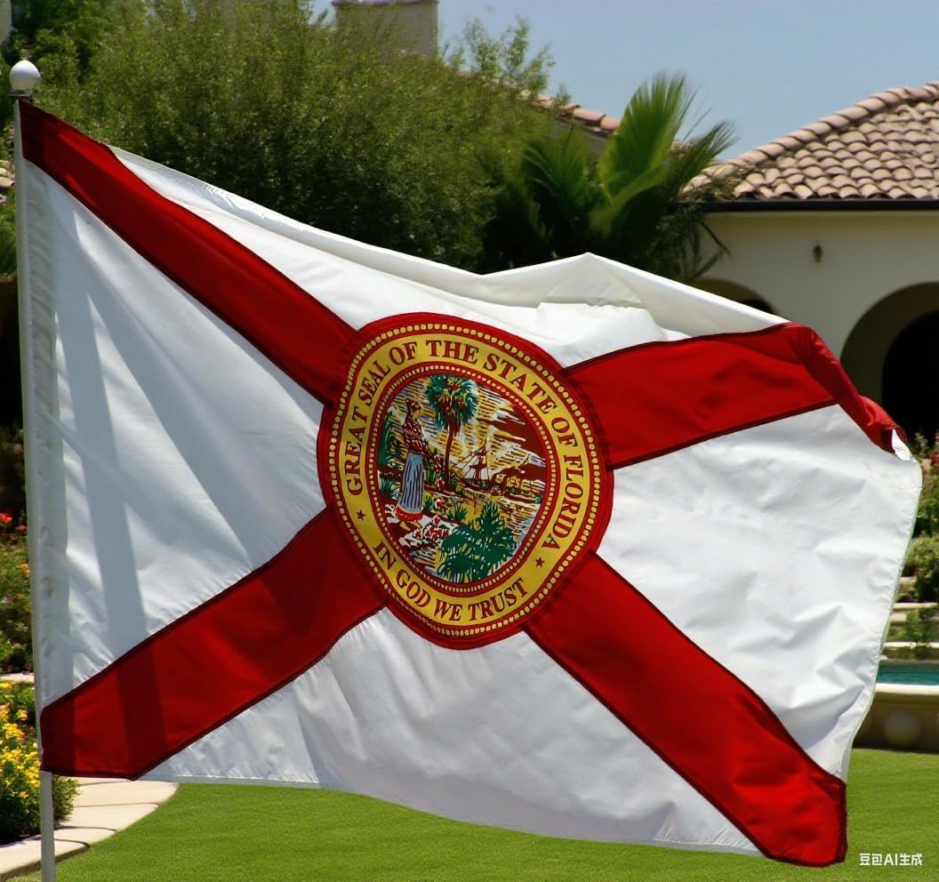 Florida State Flag 3x5 Ft, Deluxe Full Embroidered Heavy Duty 100% Polyester Durable FL Outside Flags, Indoor/Outdoor, Sewn Stripes and Brass Grommets - Image 8