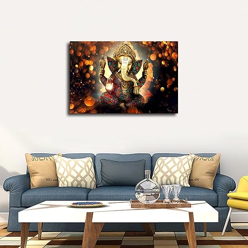 Miniatura 2 de AdaNti Ganesha - Póster de imágenes de Dios hindú, impresiones en lienzo, modernas, para oficina, sala de estar, cocina, baño, decoración de pared