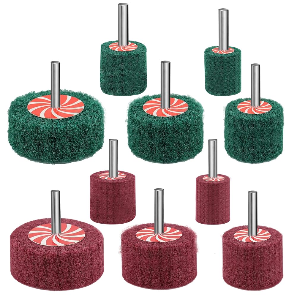 10 unidades de lijadora de abanico, 20/30/40/50/60 mm, discos abrasivos de fieltro, para limpiar y eliminar pintura y óxido, para taladro y lijadora recta (6 mm)