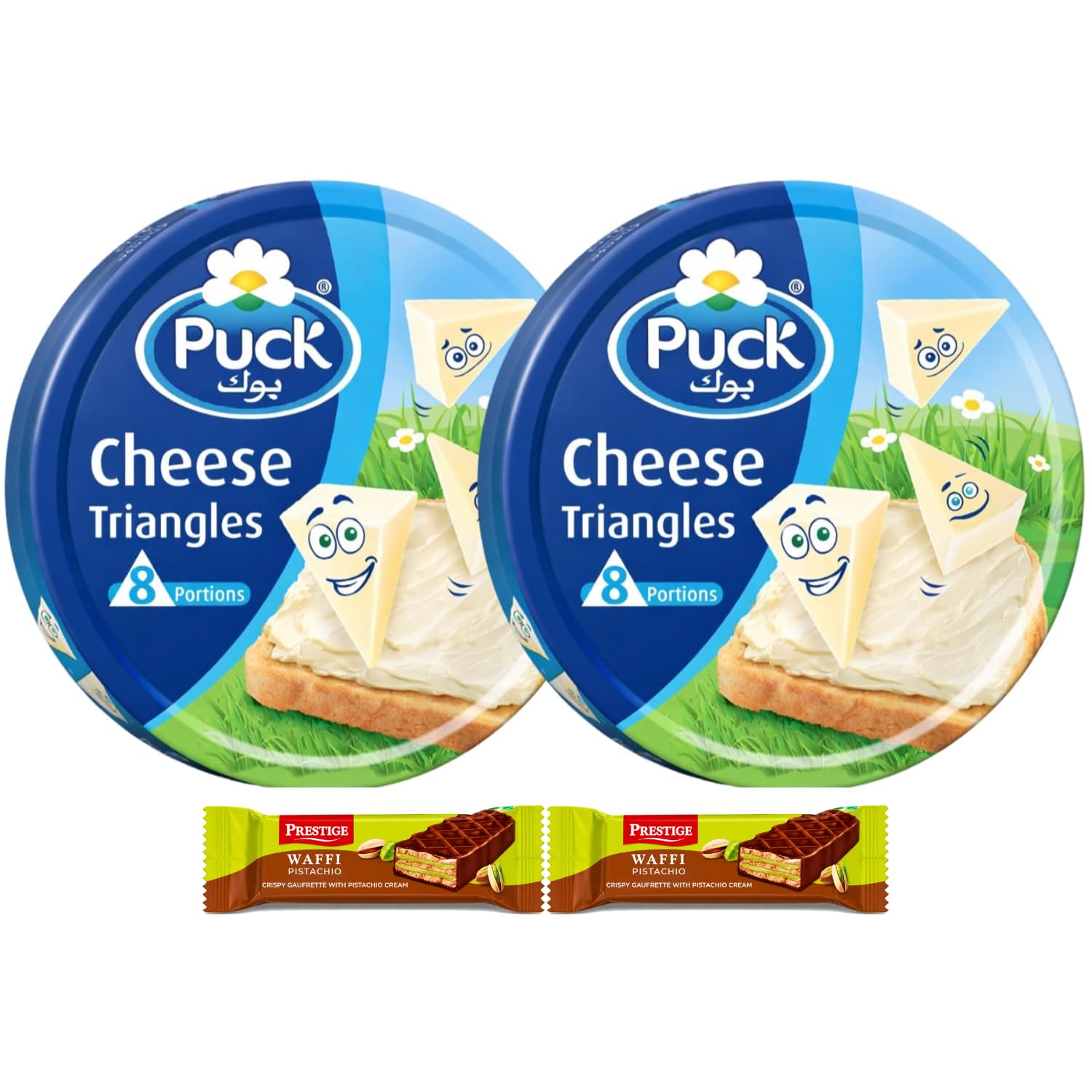 Puck Cheese Triangles (Pack of 2) 120g By COUGAR - Creamy Processed Cheese Portions, Smooth & Spreadable Texture, Ideal for Bread, Crackers & Snacks, Kid Friendly Taste, Convenient Individual Portions, 8 Triangles Pack - (Imported-BAHRAIN)-image-5