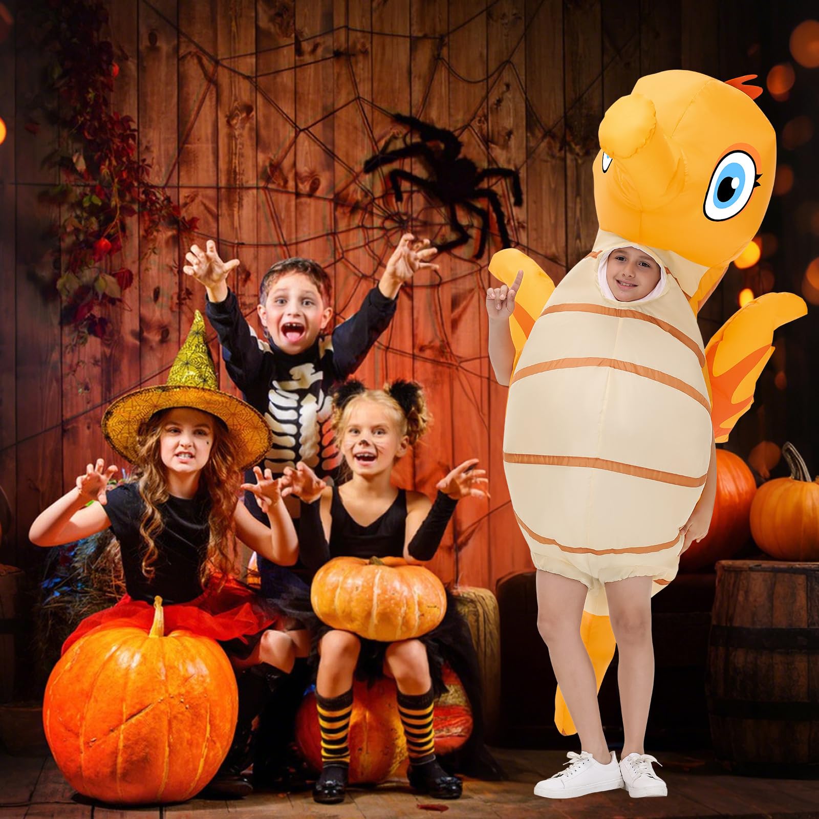 Spinosaurus Disfraz inflable de caballito de mar para niños, disfraz inflable de Navidad, disfraces de animales marinos para Halloween