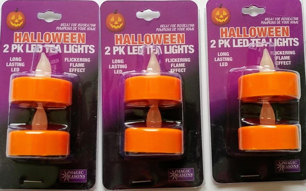 Halloween 2 PK LED Tea Light (3 Packs/Set of 6 Lights)
