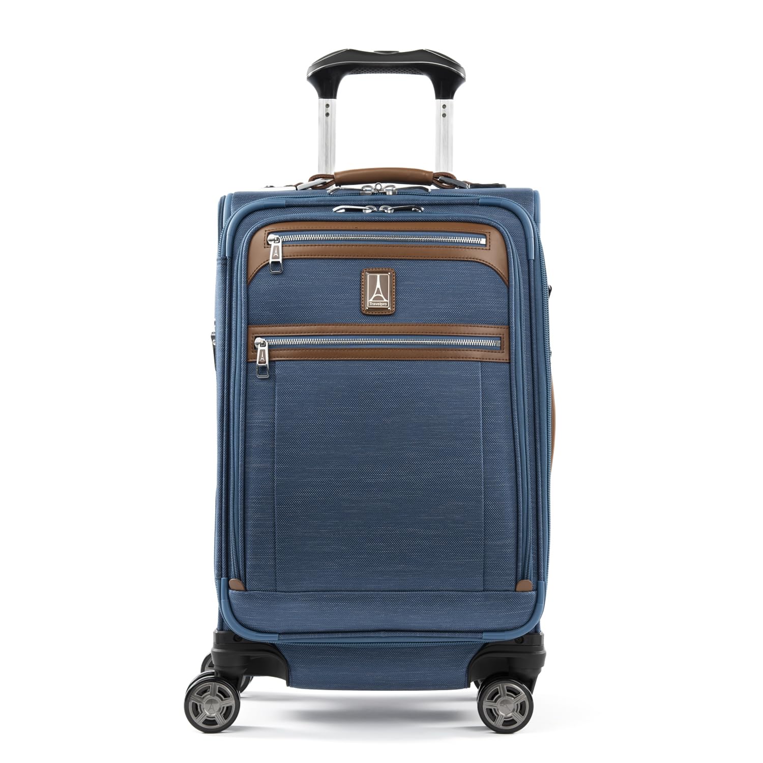 Travelpro Platinum Elite Softside Expandable Carry on Luggage, 8 Wheel Spinner Suitcase, USB Port, Suiter, Men and Women, Coastal Blue, Carry On 21-