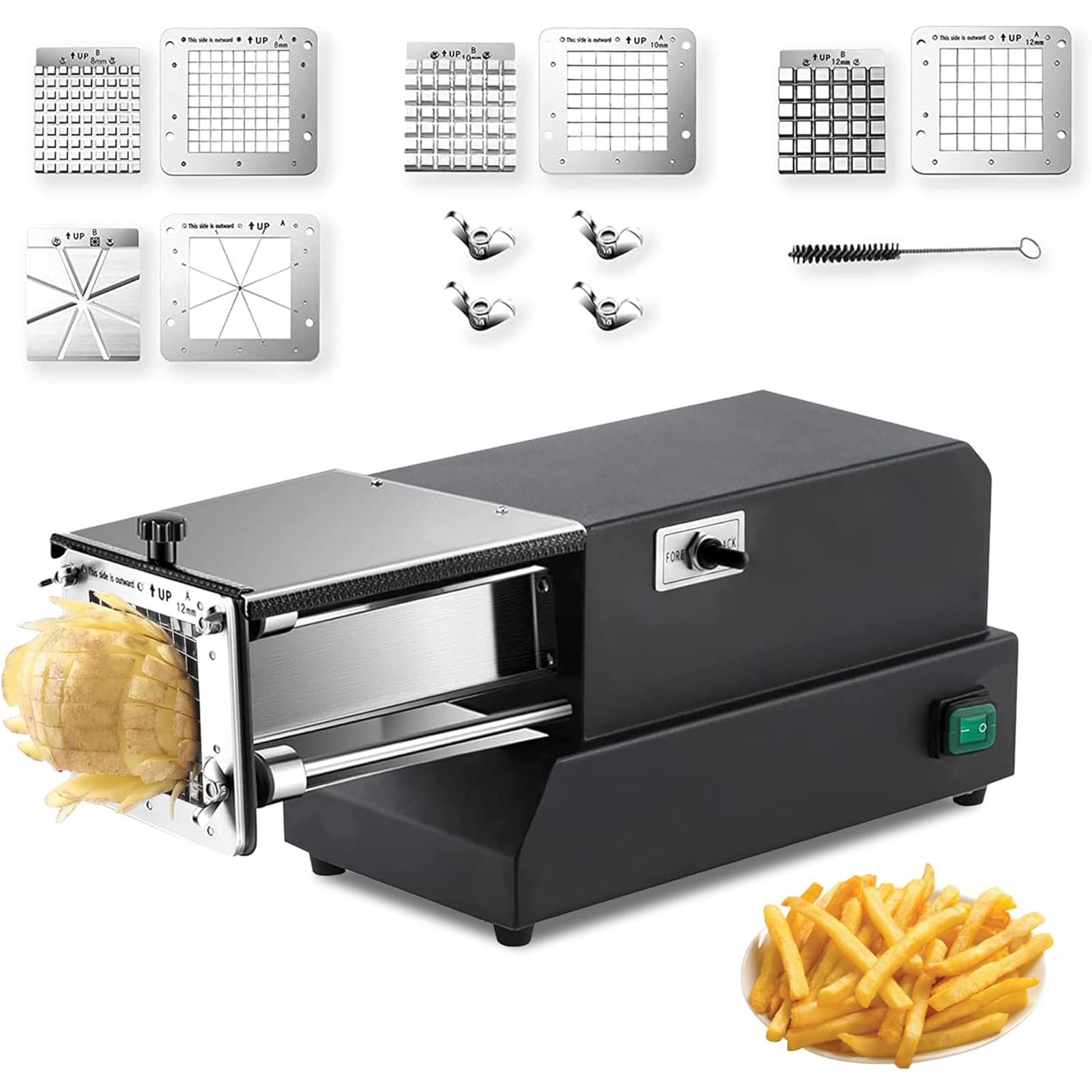 Générique Coupe-Frites Commercial et Coupe-Pommes de Terre Électrique | Idéal pour Snack-Bars et Magasins de Desserts | Équipement de Cuisine Professionnel