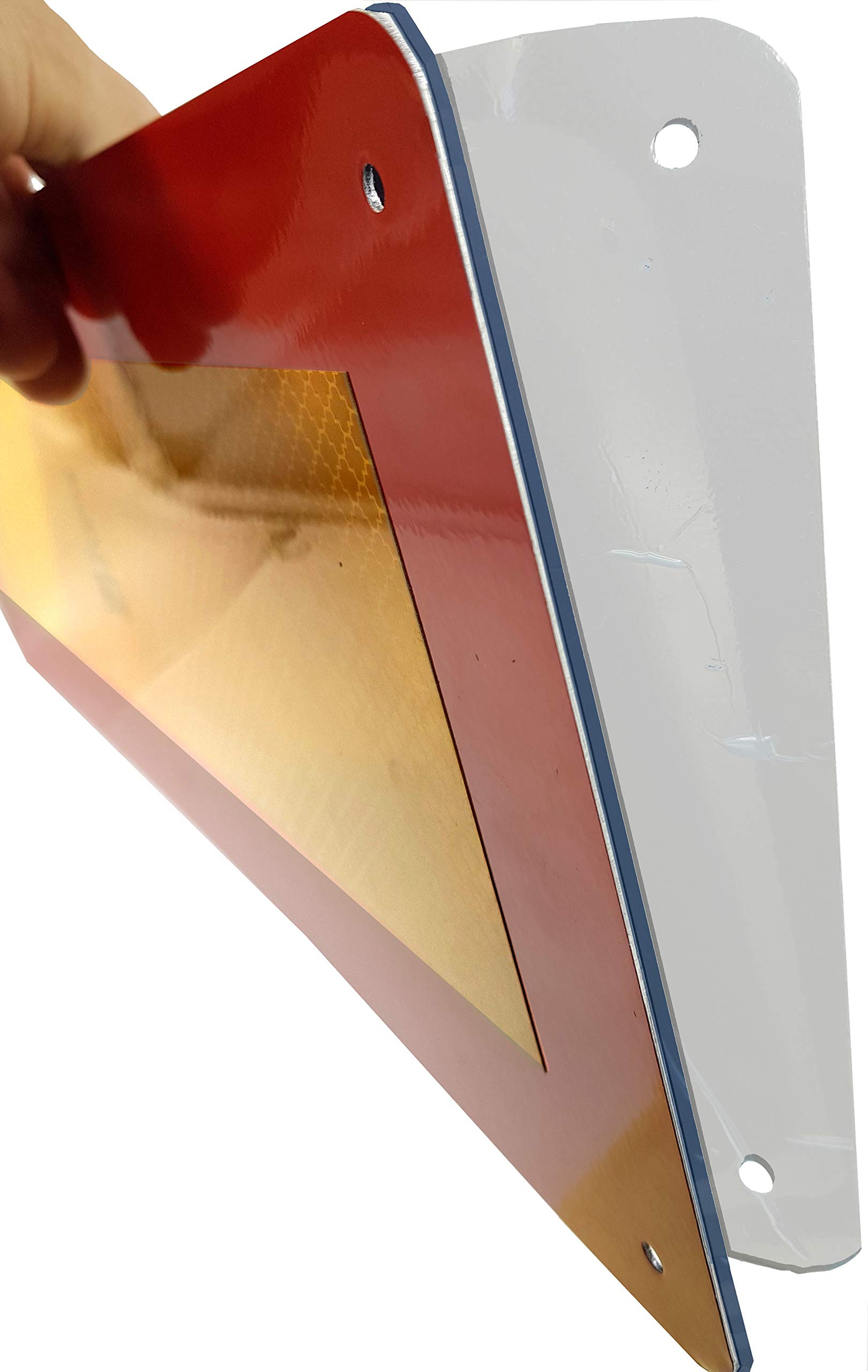 MAGMA 2 Plaque de Marquage Arrière Réfléchissants pour Véhicule Long 12m ECE70 ECE 70 ECE 70.01, Panneau Rétroréfléchissant RR, Résistant aux Rayures, 6 Trous de Fixation, Autoadhésif