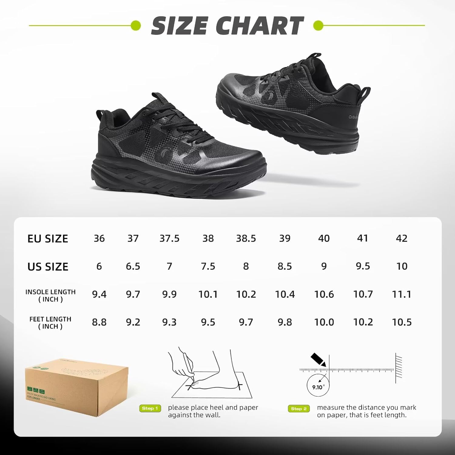 Women's Orthopedic Diabetic Wide Running Shoes: Comfortable Casual Arch Support Plantar Fasciitis Orthotic Sneakers, High Arch Swollen Work Tennis Sports Shoes for Foot and Heel Pain Relief - Image 9