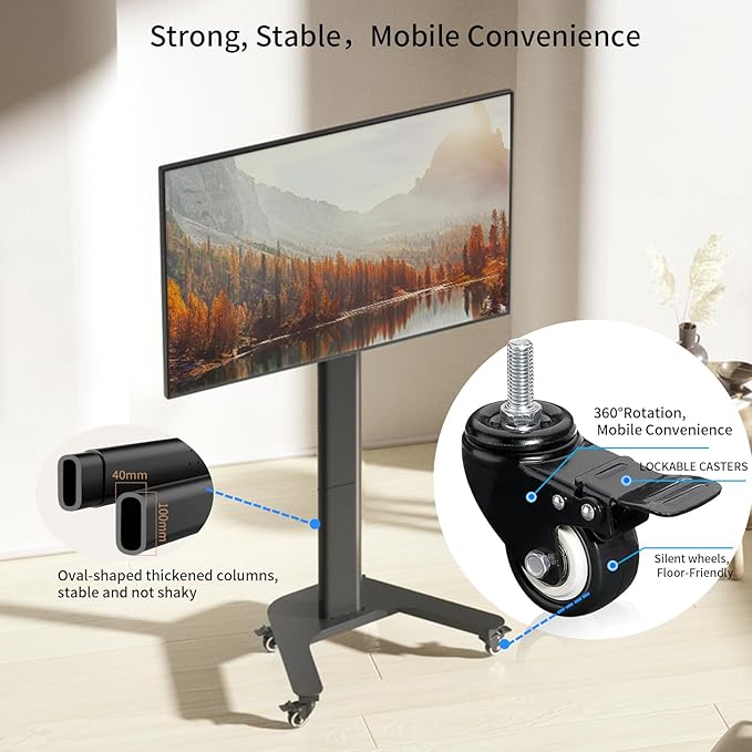 Soporte Móvil para TV de 37 a 80 pulgadas, con Ruedas y Giratorio miniatura 7