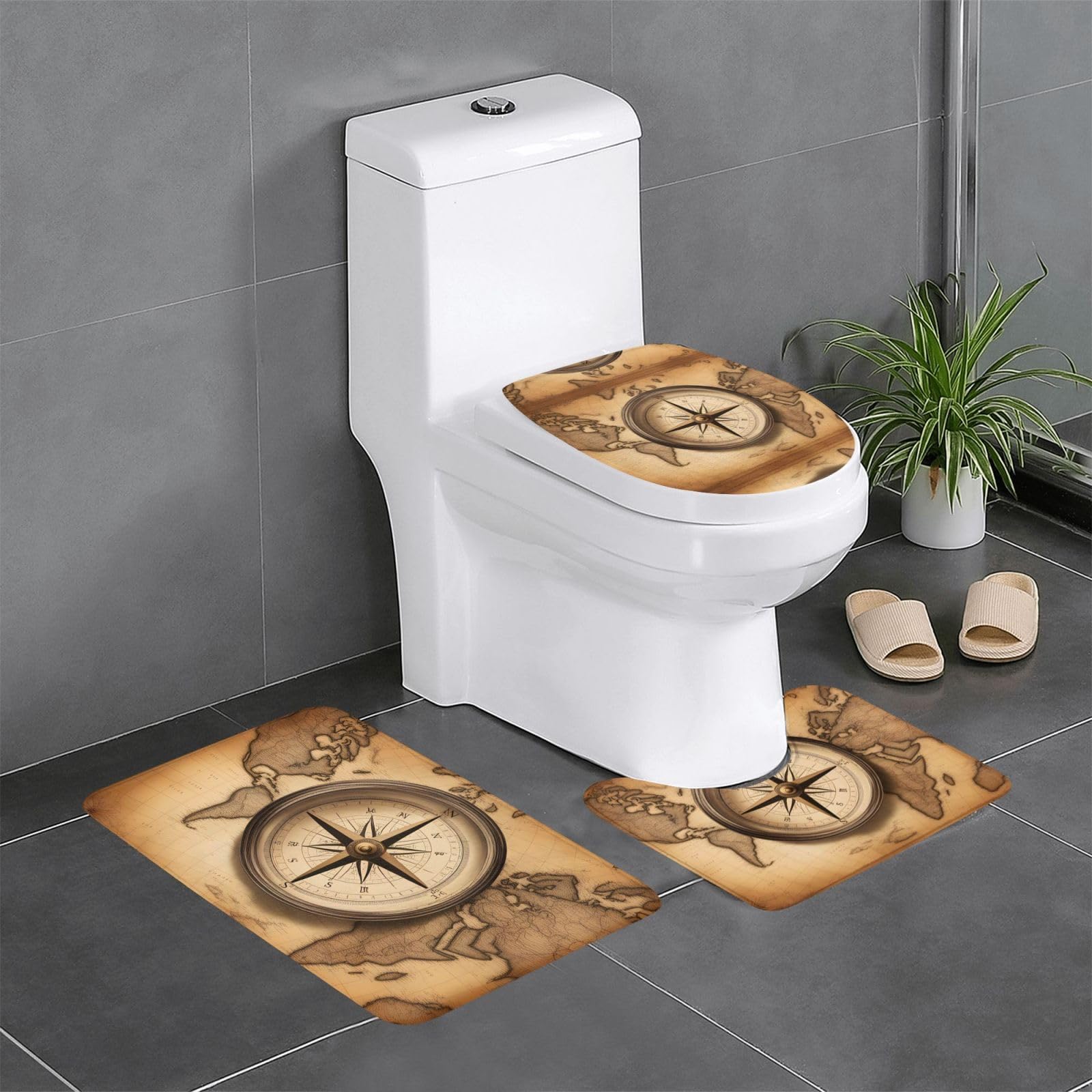 Tapis de bain carte du monde antidérapant absorbant pour douche