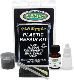 Plastex Plastic Repair Kits - Easily Glue, Repair or Remake Broken Plastic, Fiberglass, Wood & More! (Small Black Travel Size Kit)