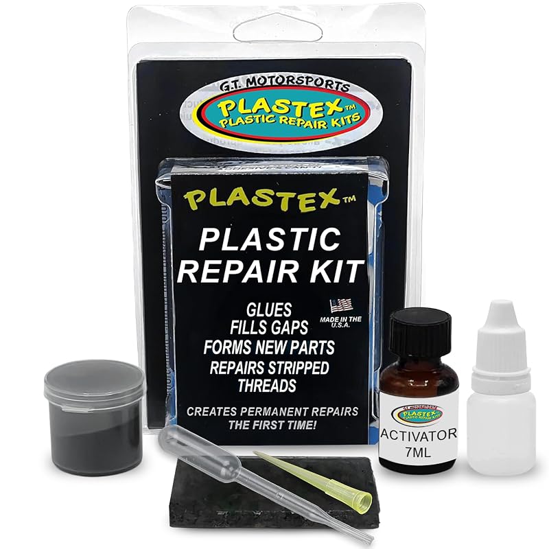 Kit de Reparo de Plástico Plastex Plastic Repair Kits Preto, com Pó e Ativador, 7 mL, Modelo 1802