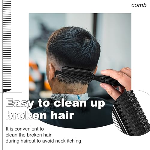 Miniatura 5 de Rozer 4 piezas de cepillo de peluquero desvanecido -2 en 1 cepillo de nailon con peine profesional para peluquero y estilista peine herramienta de