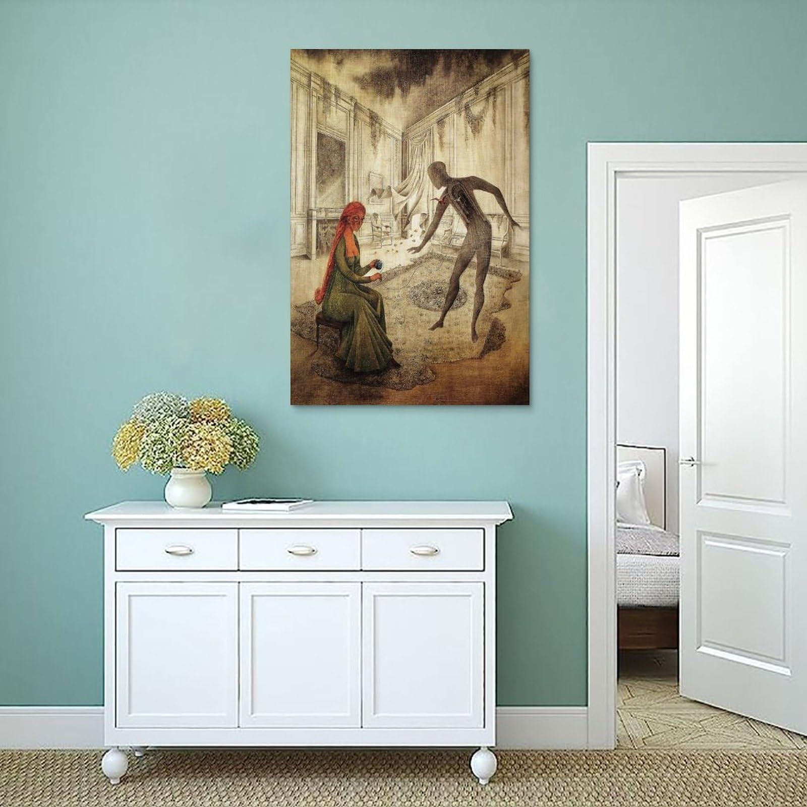 Amazon.co.jp: Remedios Varoレメディオス・バロ絵画作品（枯葉）印刷 