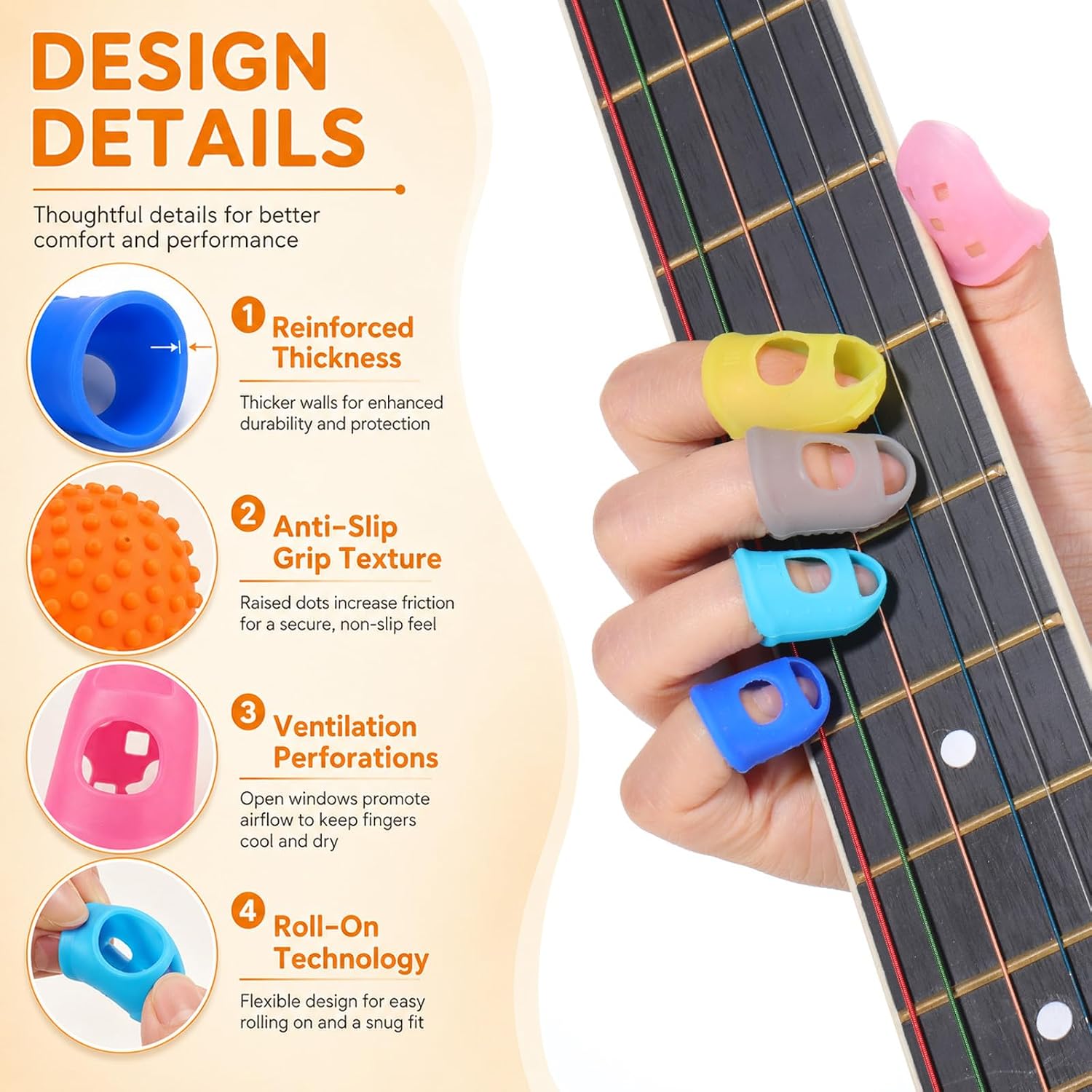 20 Pcs Rubbers Fingers Tips Rubber Finger Covers for Hand Sewing with Finger Protection Rubber Thimbles Rubbers Fingers Thimbles for Quilting Knitting Embroidery Paperwork Crafts (5 Sizes) | Rubber Thimbles Rubbers Fingers Thimbles Rubbers Fingers Tips for Quilting Knitting Embroidery Paperwork Crafts (5 Sizes)