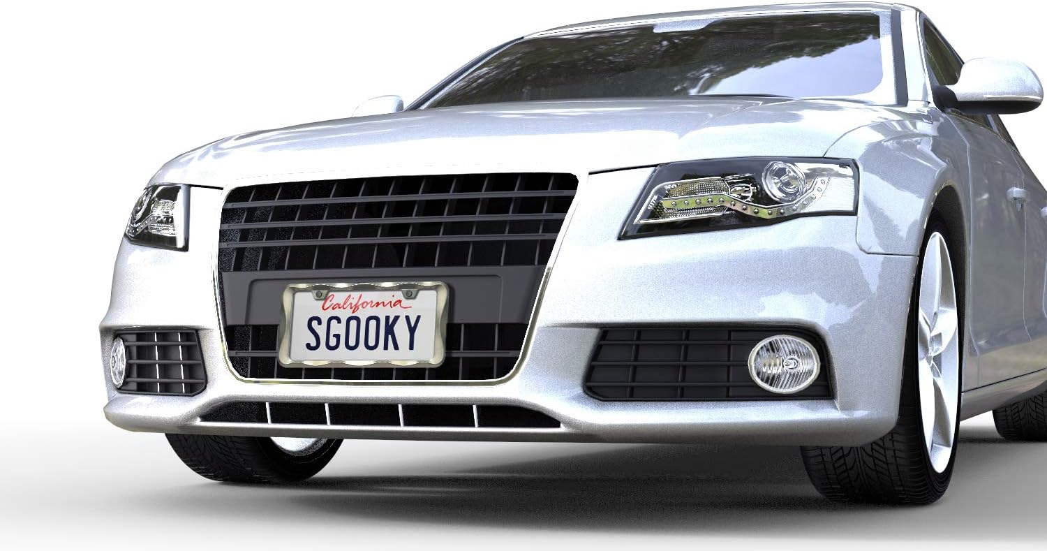 3D Curly Wave Pattern License Plate Holder Brush Nickel License Plate Frame from Pure Zinc Alloy Metal Perfect Plate Holder - Image 7