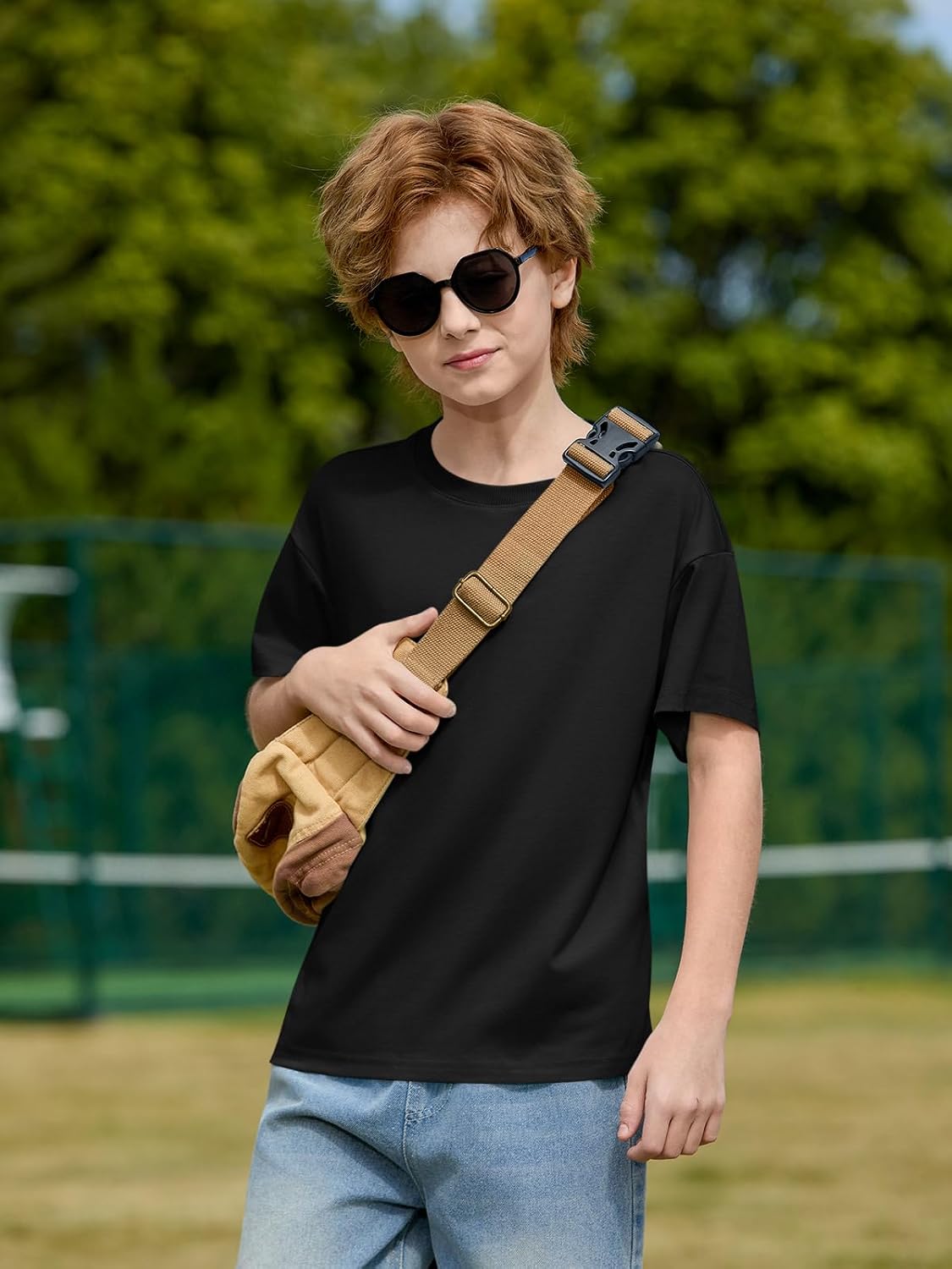 Boys Oversized T Shirts Kids Casual Crewneck Drop Shoulder Summer Basic Tees Tops 5-14 Years