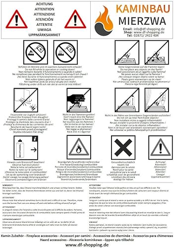 Miniatura 8 de Gel + Ethanol Fire-Places Emily Premium - Juego de accesorios de 21 piezas, color cereza