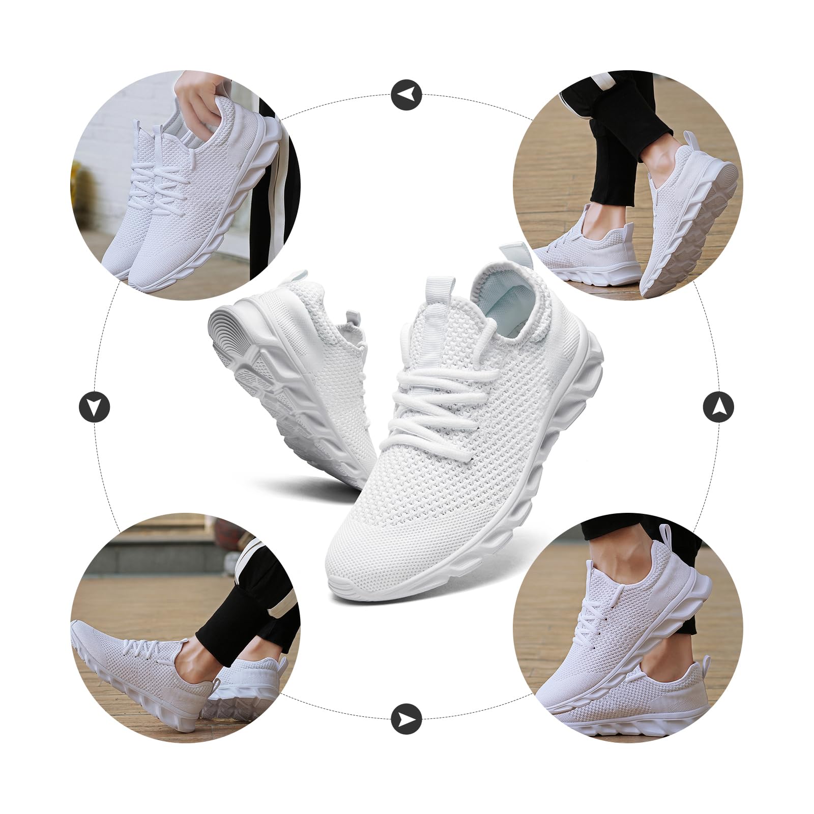 Herren Sneaker Walkingschuhe Atmungsaktiv Straßenlaufschuhe Leicht Freizeit Sportschuhe für Hallen Outdoor Jogging Workout Fitness Tennisschuhe Mode