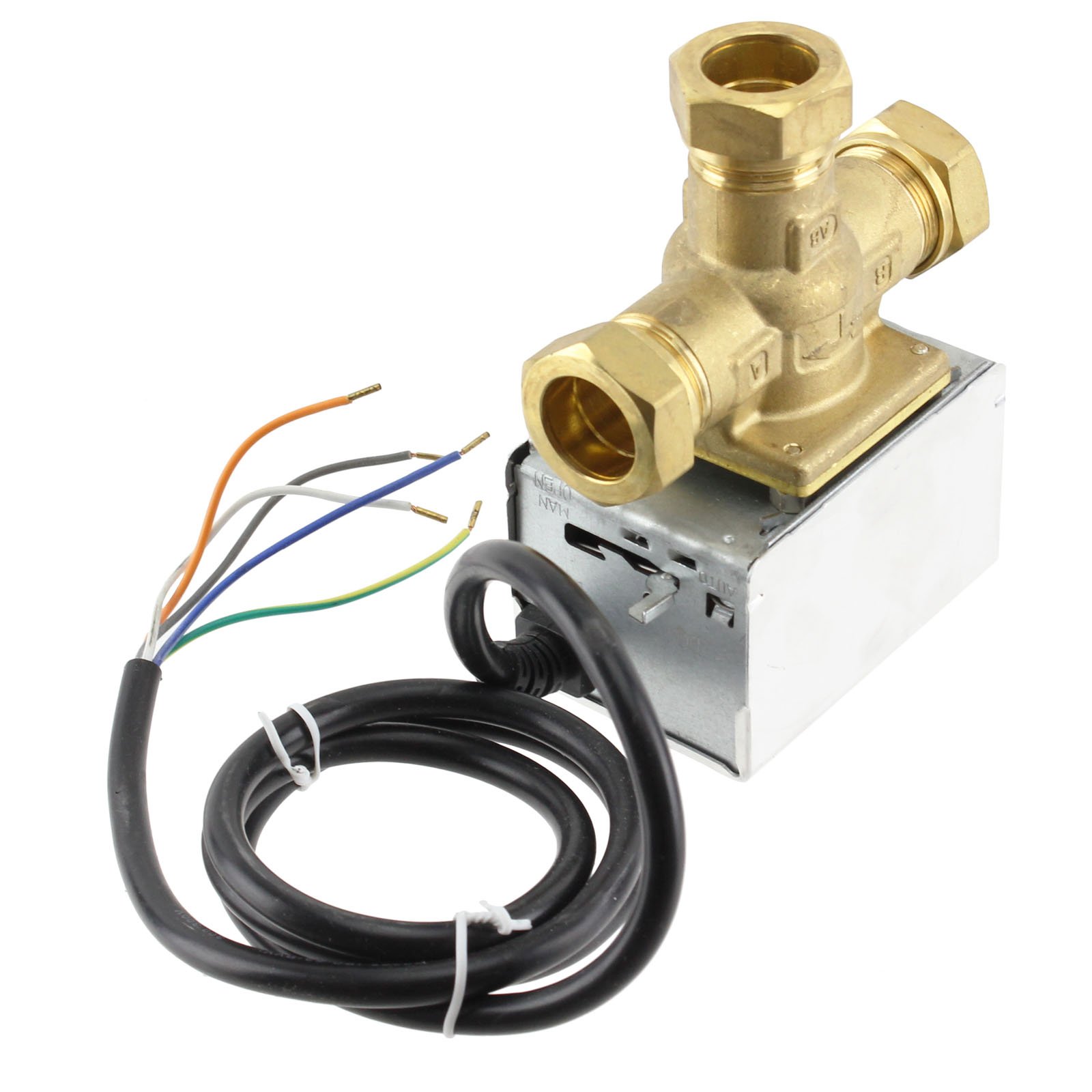 Spares2go 22mm Motorised Port Mid Position Wire Valve