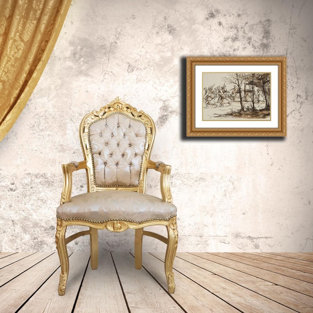 ArtDirect Cuisine dans l’Argonne (1915-1916) Custom Framed Art Print Giclee Print or Canvas Options with Various Sizes and Customization by Georges Goursat (Sem)