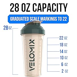 VELOMIX -2 Pack- 28 oz Protein Shaker Bottles for Protein Mixes - 2x Wire Whisk | Leak Proof Shaker Cups for Protein Shakes | Protein Shaker Bottle Pack | Shakers for Protein Shakes-Blue&Beige