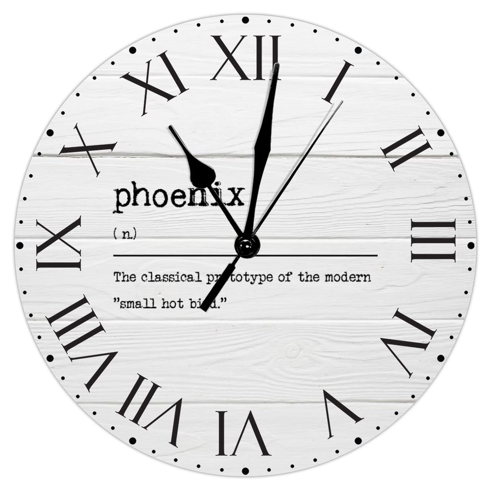 Horloge murale en PVC à chiffres romains de 30,5 cm pour la décoration du salon