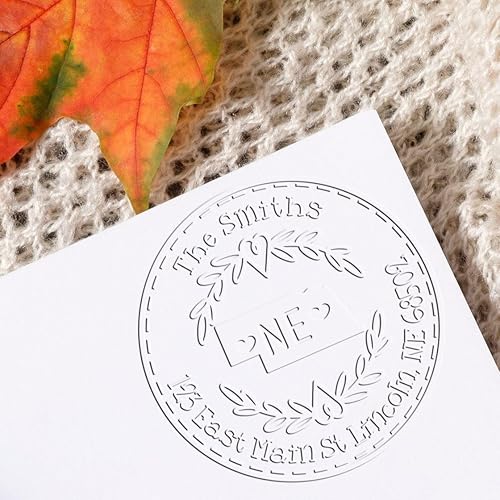 Miniatura 137 de Round State Love - Sello de dirección de devolución para Texas, uso con almohadilla de sello, mango de madera, sello de dirección de Texas