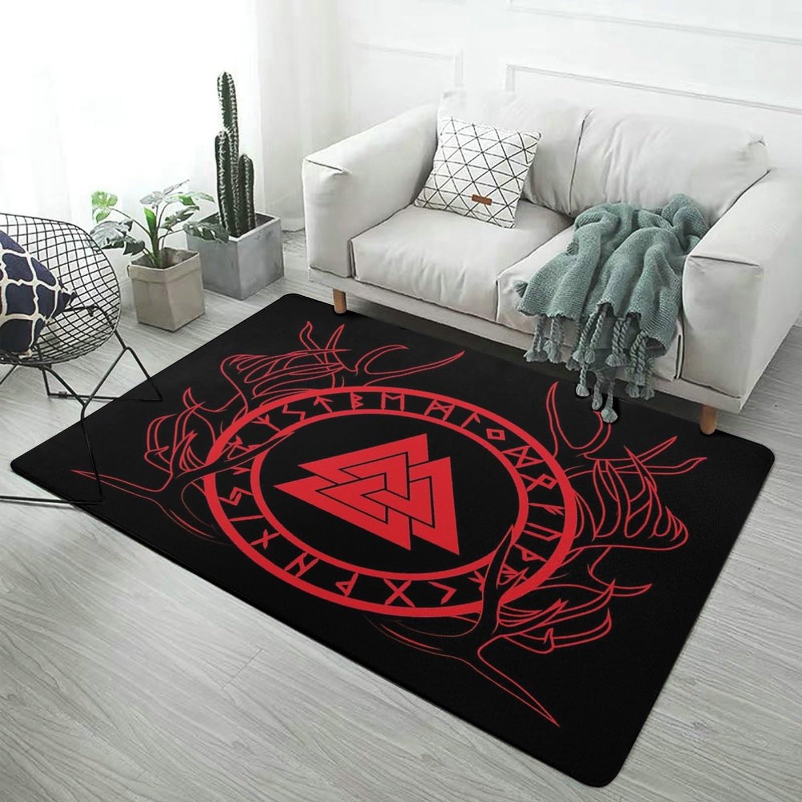 Tapis de sol viking Valknut pour réchauffer le décor du salon