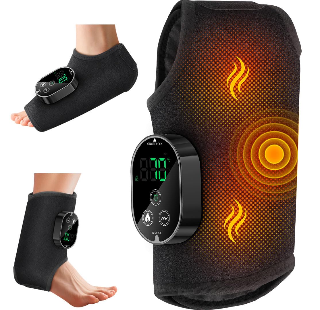 Photo 1 of (SMALL SIZE) TOSOENPHY Foot Massager for Neuropathy Plantar Fasciitis Pain Relief, Cordless Heated Vibrating Cloud-Soft Ankle Wrap Feet Massage, Portable 2H Run Time, 6 Heats, 3 Modes, Auto-Off Timer, 1pcs