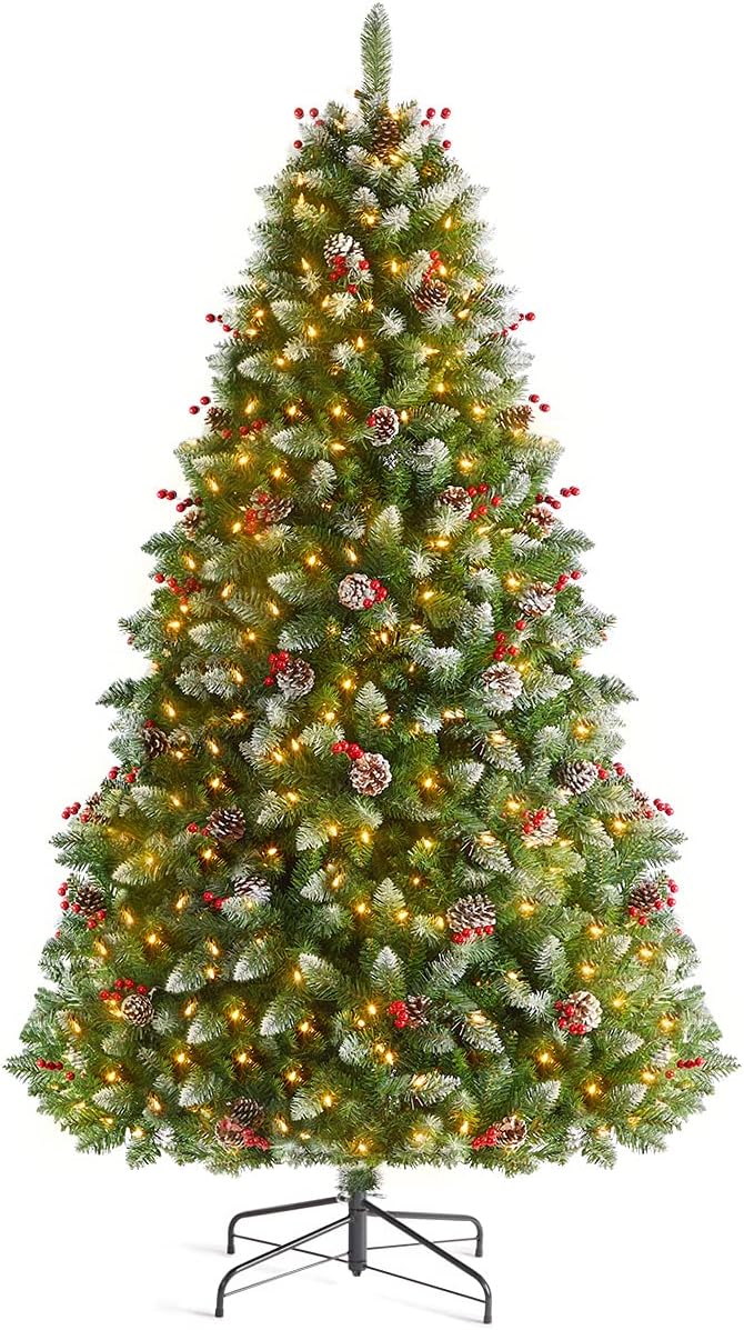 The 9 ft flocked christmas tree prelit to buy in 2024