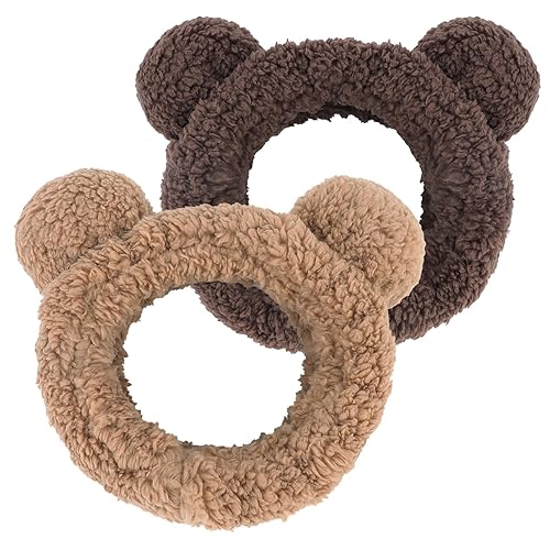 WHAVEL 2 diademas de spa para lavar la cara, orejas de oso, diadema de maquillaje, diademas kawaii para el cuidado de la piel, diadema facial suave