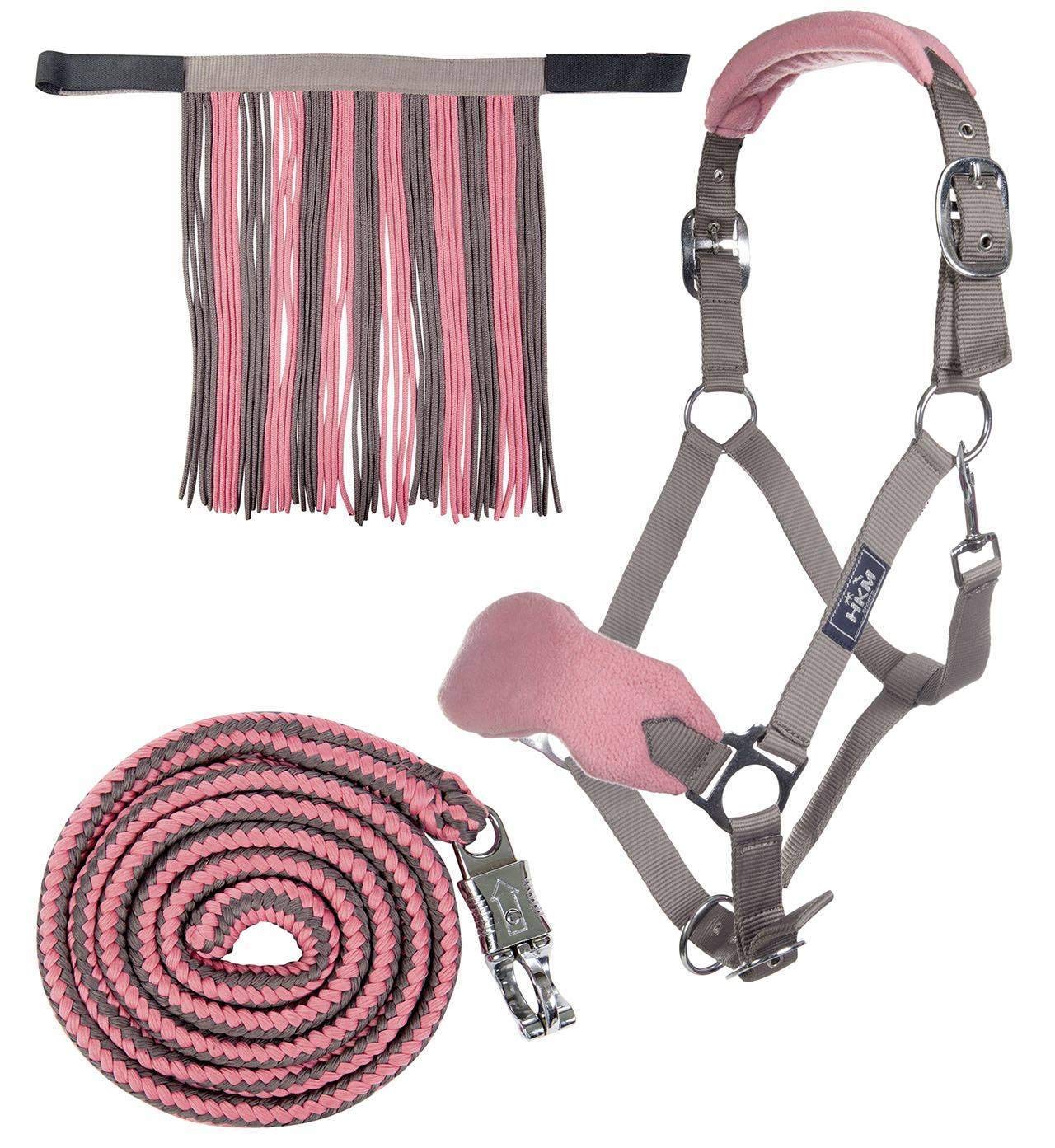 HKM Conjunto Cabestro + Punto-10734 Pink Warmblut