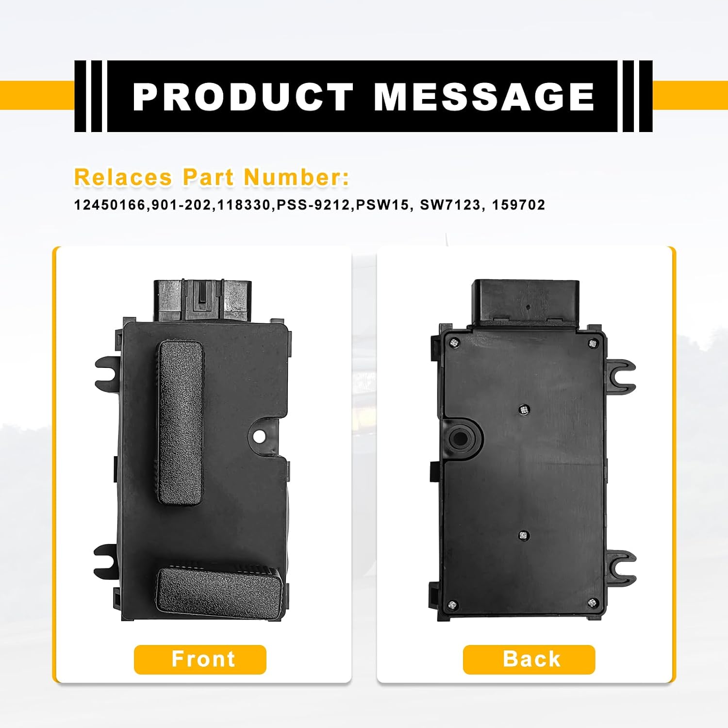 901-202 Power Seat Adjuster Switch Driver Side Adjuster Seat Recline, Power Recliner Switch Replaces 12450166 Compatible with Cadillac Avalanche Silverado