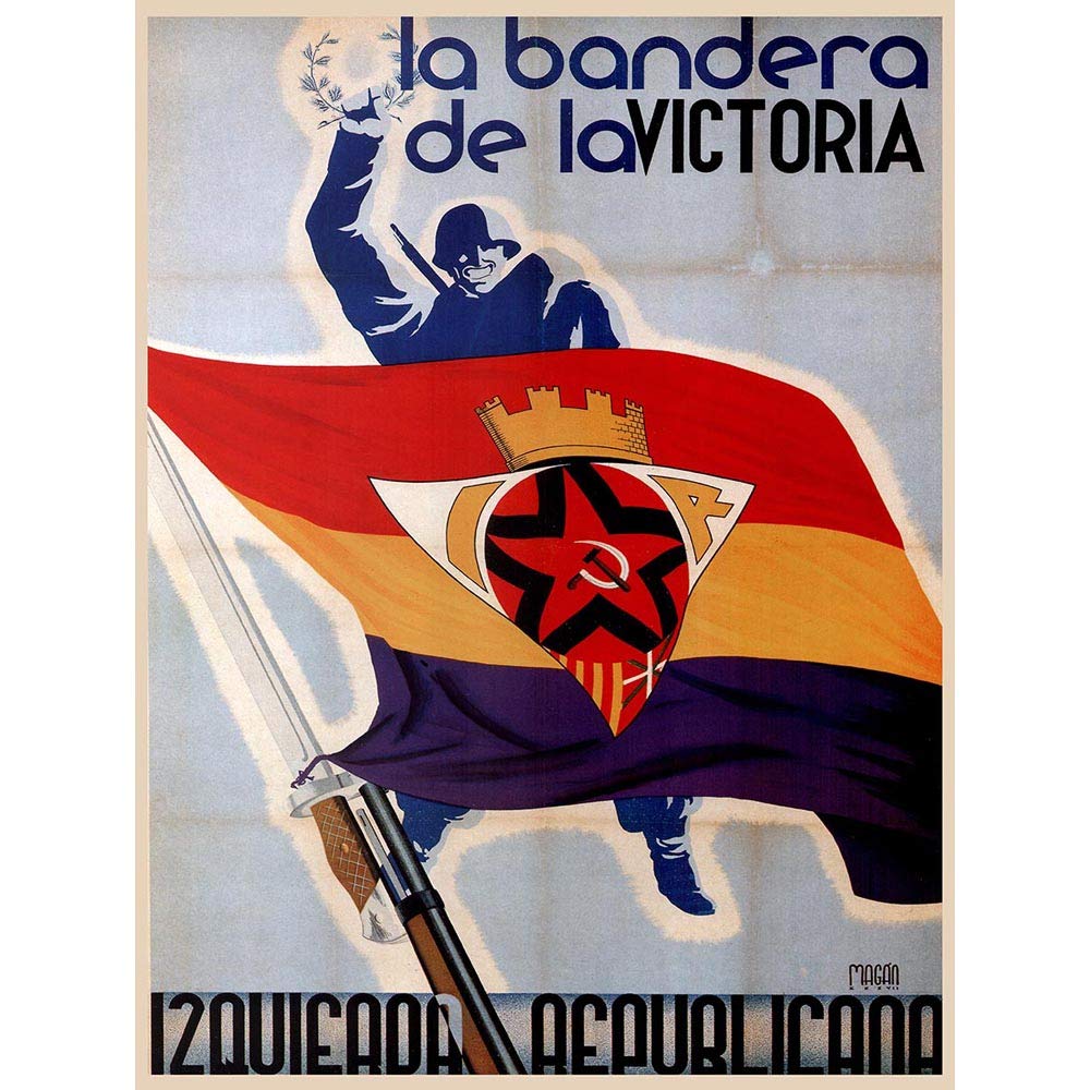 Wee Blue Coo War Spanish Civil Republican Flag Spain Vintage Art Print Poster Wall Decor 12X16 Inch