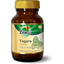 Zandu Tagara Capsules with The Extracts of Tagara, Helps in Stress Relief - 60 Veg Capsules