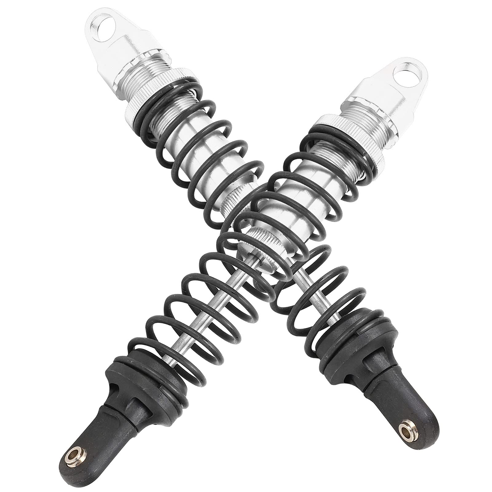 2 sztuk 195mm RC aluminiowy amortyzator dla HSP 94050 benzyna samochody terenowe wysokiej jakości trwała sprężyna elastyczna (Srebrny)
