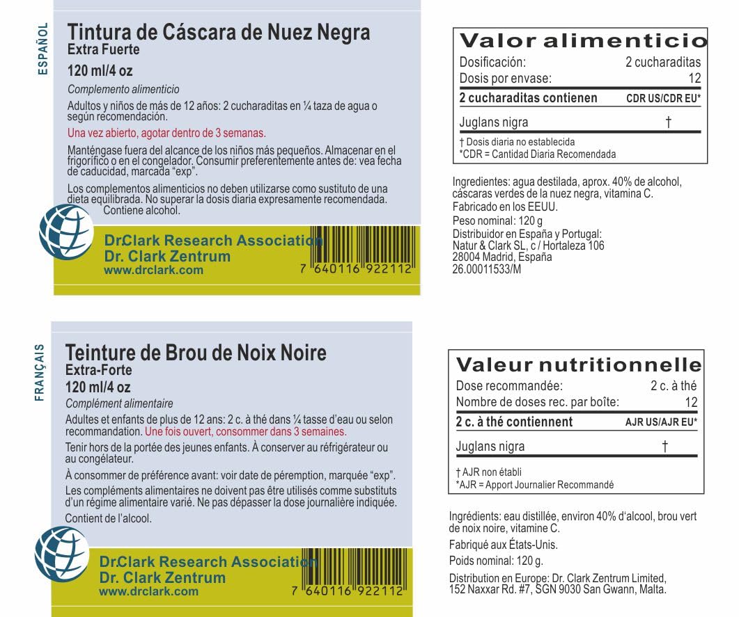 Nalewka z orzecha czarnego 120 ml Ekstra mocna wg Dr Hulda Clark